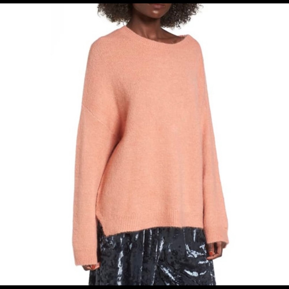 Leith Oversized Pink Sweater Crew Neck New Size S